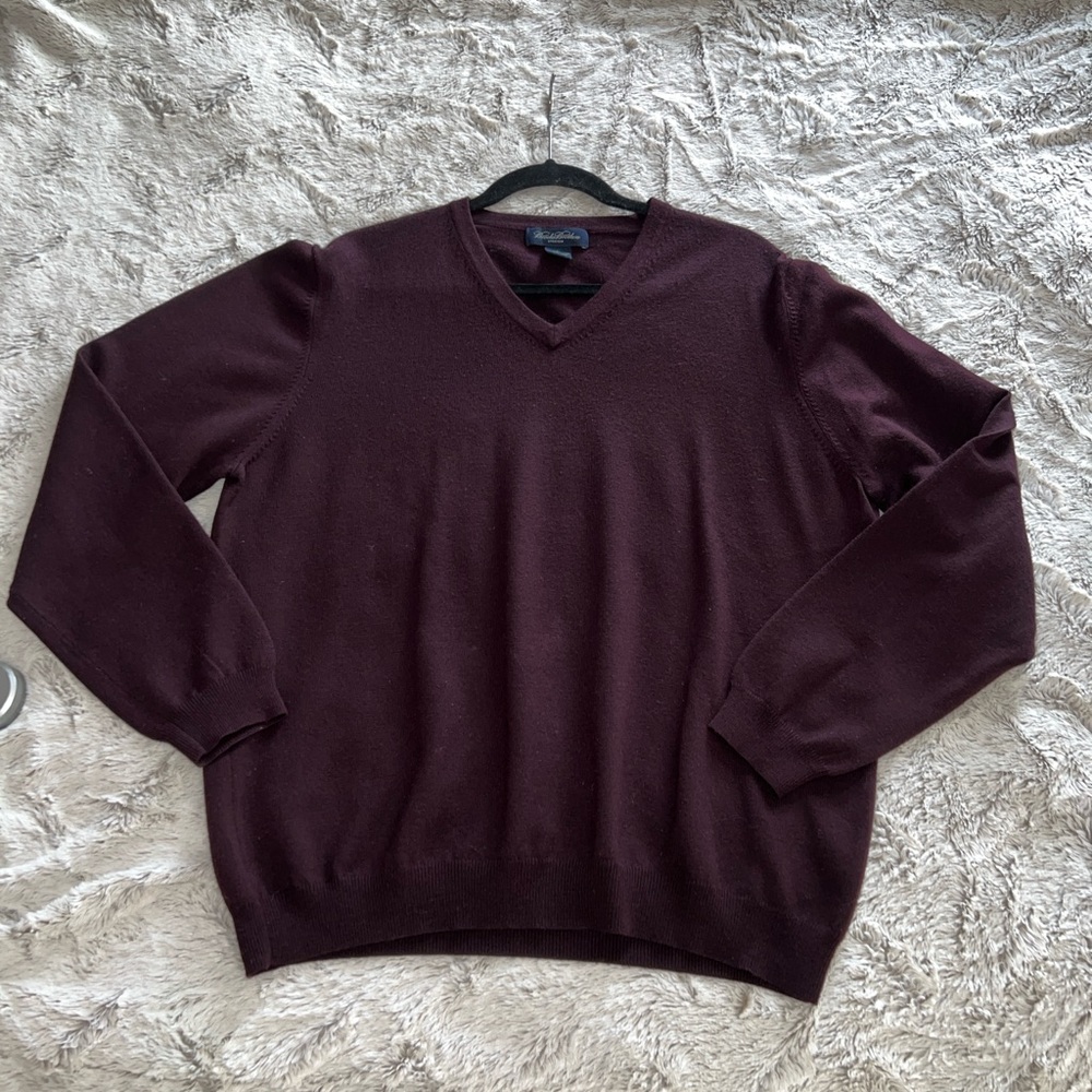 Brooks Brothers V-Neck Sweater - Deep Burgundy